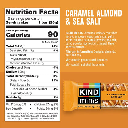 Mini Snack Bars Variety Pack, Gluten Free, Low Sugar, Low Calorie Snacks, Dark Chocolate Nuts & Sea Salt, Peanut Butter Dark Chocolate, Caramel Almond & Sea Salt, 30 Count