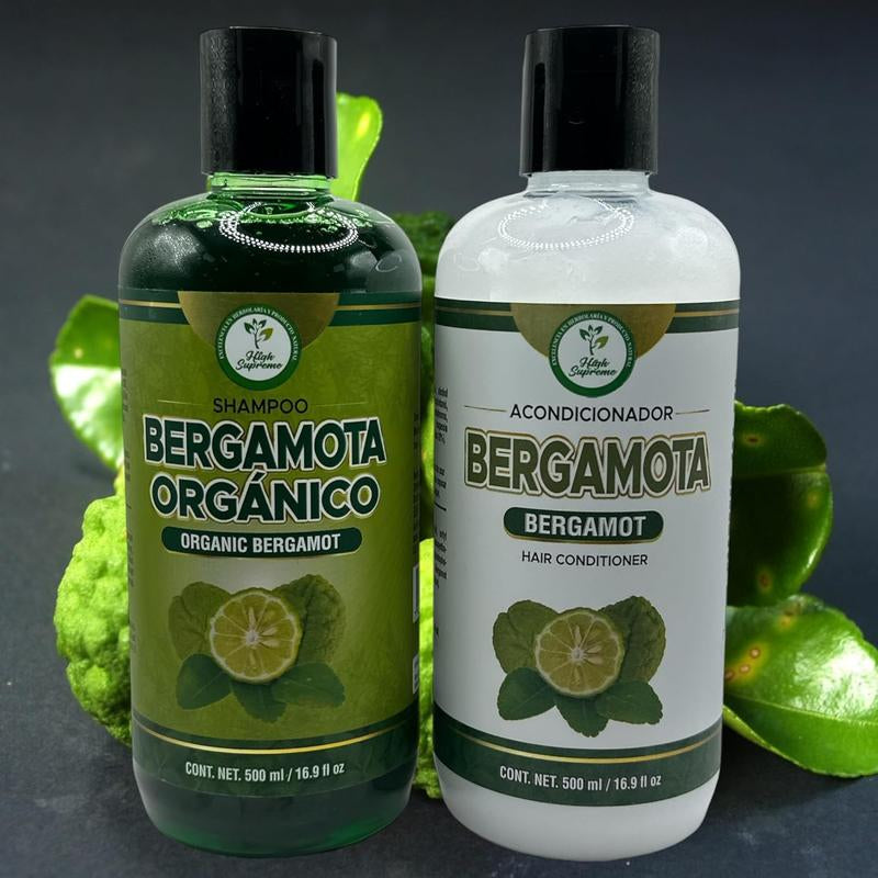 VIRAL Shampoo Organic Bergamot + Conditioner (16.9 Fl Oz) with Aloe Vera & Rosemary | SHAMPOO ORGÁNICO BERGAMOTA Con Sábila & Romero + Acondicionador - 500 Ml - Biotina