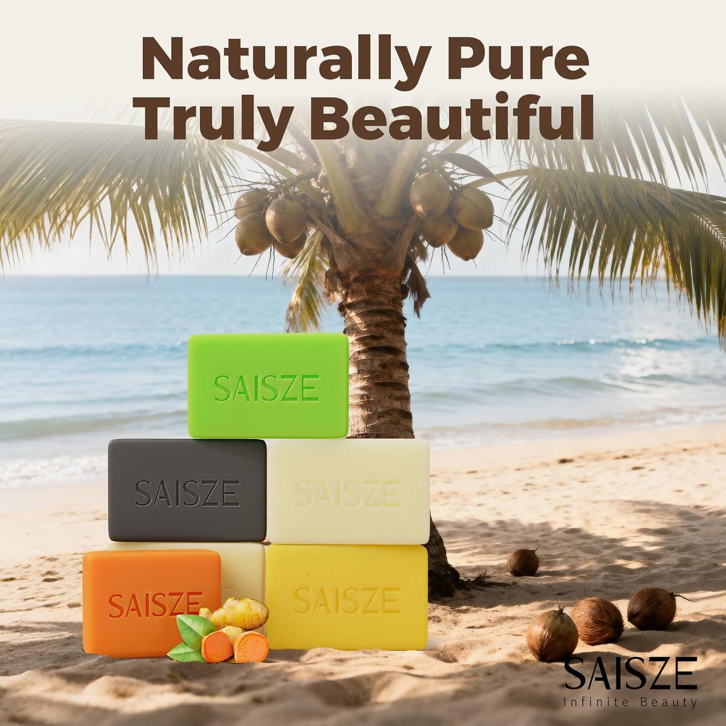 Handmade Coconut and Shea Butter Soap - 8 Oz, Cold Process, Organic Soap Enriched with Coconut Oil, Shea, Body Bars for Women and Men