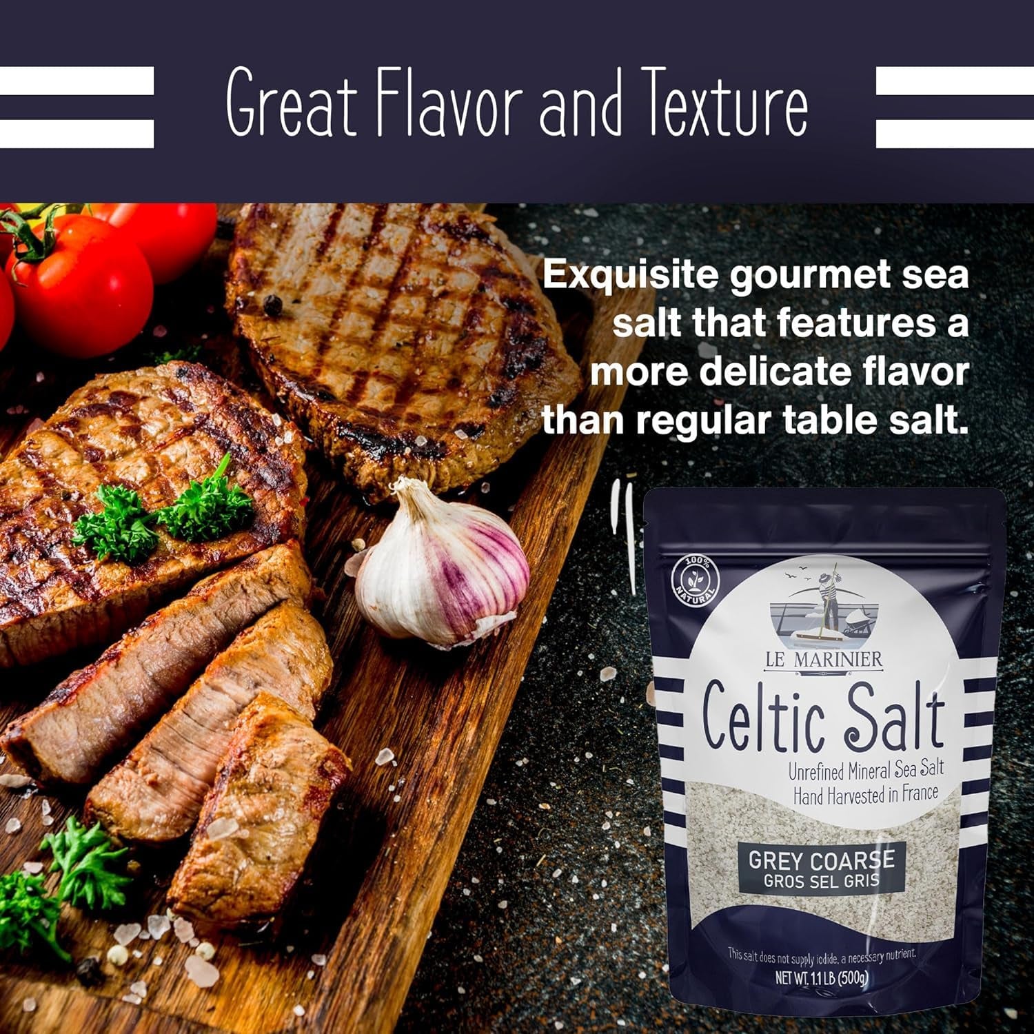 Celtic Salt Organic Grey Coarse, 1.1Lb - 18Oz Pack of 2. Mineral Rich Unrefined French Sea Salt 100% Natural, Hand Harvested (1.1Lb Grey Coarse - Pack of 2)