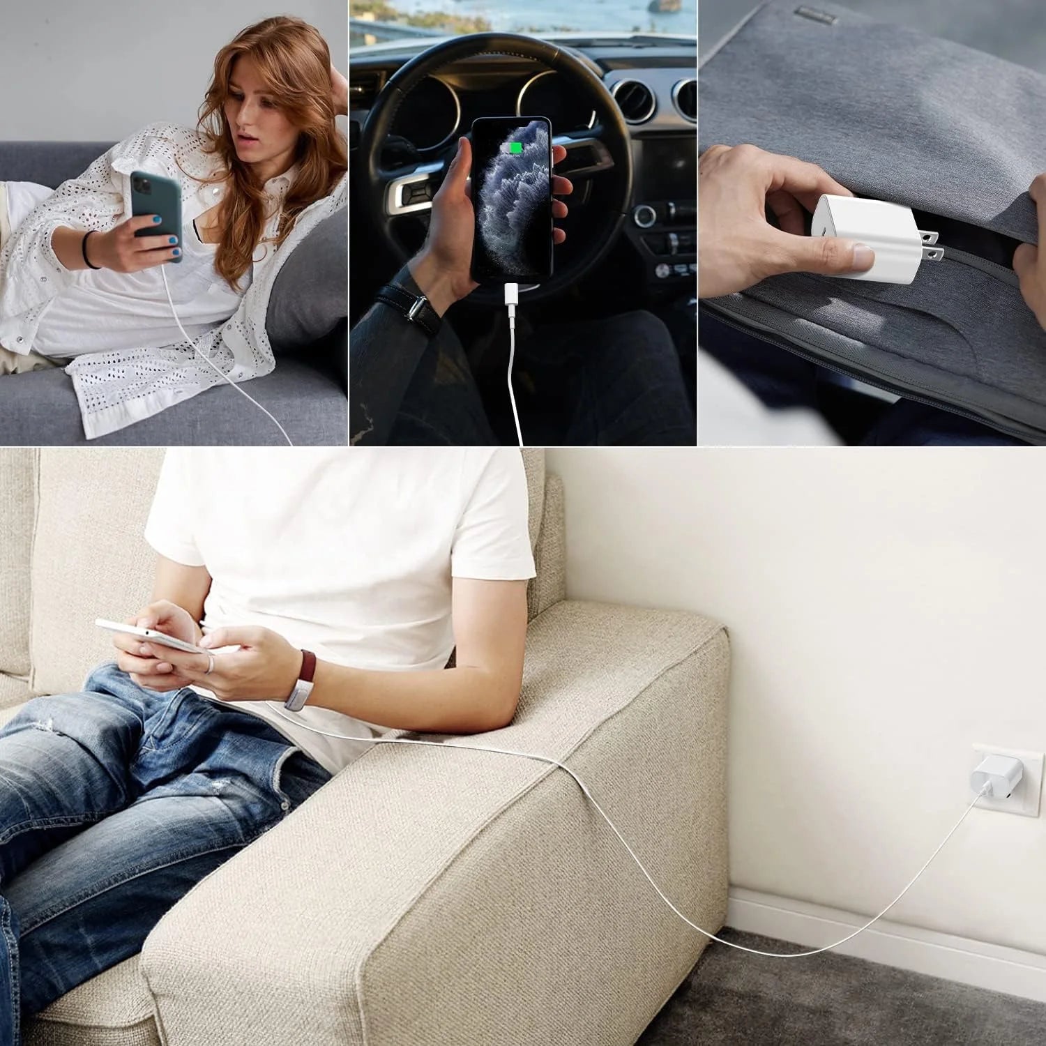 2Pack 20W Type C Charger Block with 6Ft USB C to L Cable, PD Fast Charger Compatible with Iphone, Ipad, Ipod