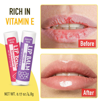 32 Pack Lip Balm, Natural Lip Balm Bulk with Vitamin E and Coconut Oil, Moisturizing Lip Balms for Dry Cracked Lips, Lip Balms for Valentines Gifts Stocking Stuffers - 8 Flavors