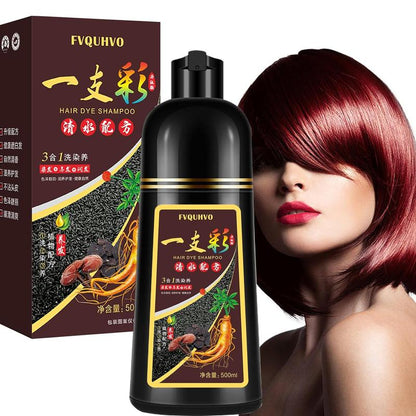 Unisex 500Ml Hair Dye Shampoo for Men & Women, 3 in 1 Hair Dye Shampoo, Natural Hair Color+100% Gray Hair Coverage in Minutes, Hair Color for Home Salon Use 17.6 Fl Oz