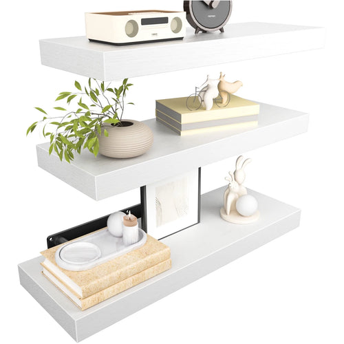 3 Sets Wall Mounted Floating Shelves，Storage Shelves, Perfect for Bedroom, Bathroom, Living Room and Kitchen Storage