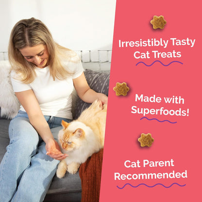 Cat Treats, Healthy Treats for Cats, Low Calorie and Packed with Protein, Crunchy Biscuits, No Wheat, Corn or Soy, Made with Real Salmon and Cranberry, 2.5Oz