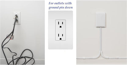 Original & Patented Ultra-Thin Outlet Concealer with Cord Concealer Kit, Flat Extension Cord with Multi Outlets Power Strip, Ideal for Home Improvement, Hide Bulky and Messy Cords