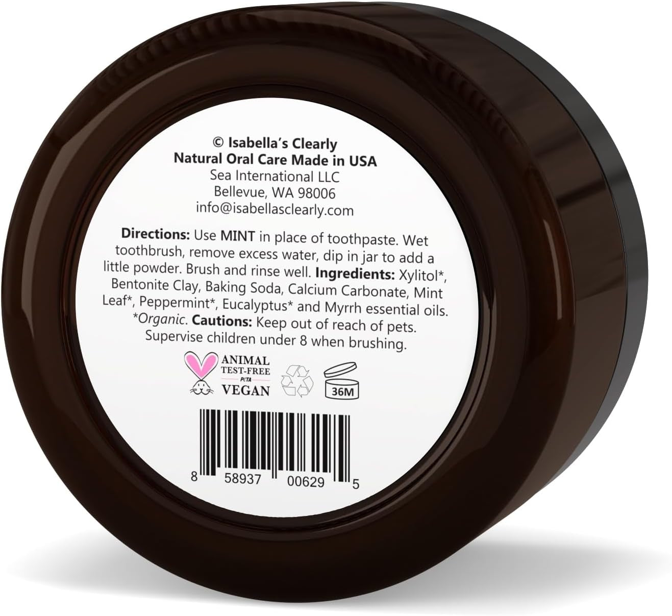 Isabella’S Clearly Mint Remineralizing Tooth Powder | Teeth Whitening Natural Fluoride Free Toothpaste for Adults, Kids, Sensitive Teeth and Gums | Xylitol, Baking Soda, Clay, Calcium (Mint Flavor)