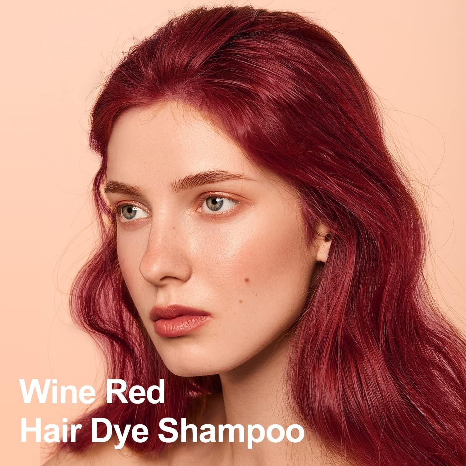 Wine Red Hair Dye Shampoo 3 in 1, Long-Lasting & Natural Hair Color Shampoo, Herbal Ingredients Natural Shampoo Hair Dye Effect in Minutes, Gifts for Men Women 500Ml