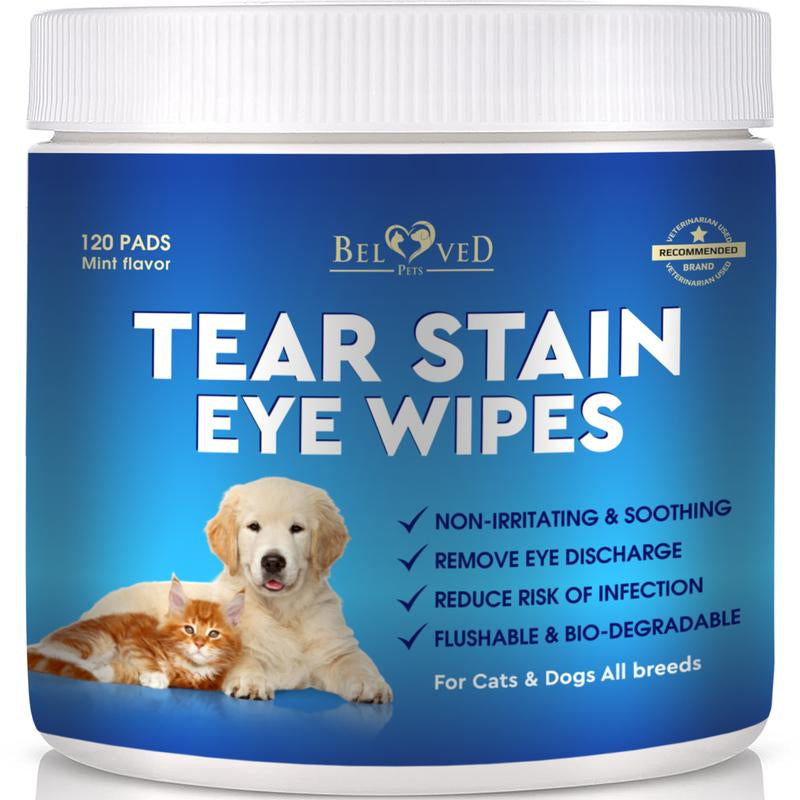 Cat & Dog Eye Wash Wipes & Tear Stain Remover, Cleaner Grooming Products Removal