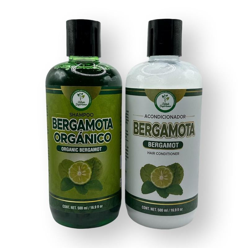 VIRAL Shampoo Organic Bergamot + Conditioner (16.9 Fl Oz) with Aloe Vera & Rosemary | SHAMPOO ORGÁNICO BERGAMOTA Con Sábila & Romero + Acondicionador - 500 Ml - Biotina
