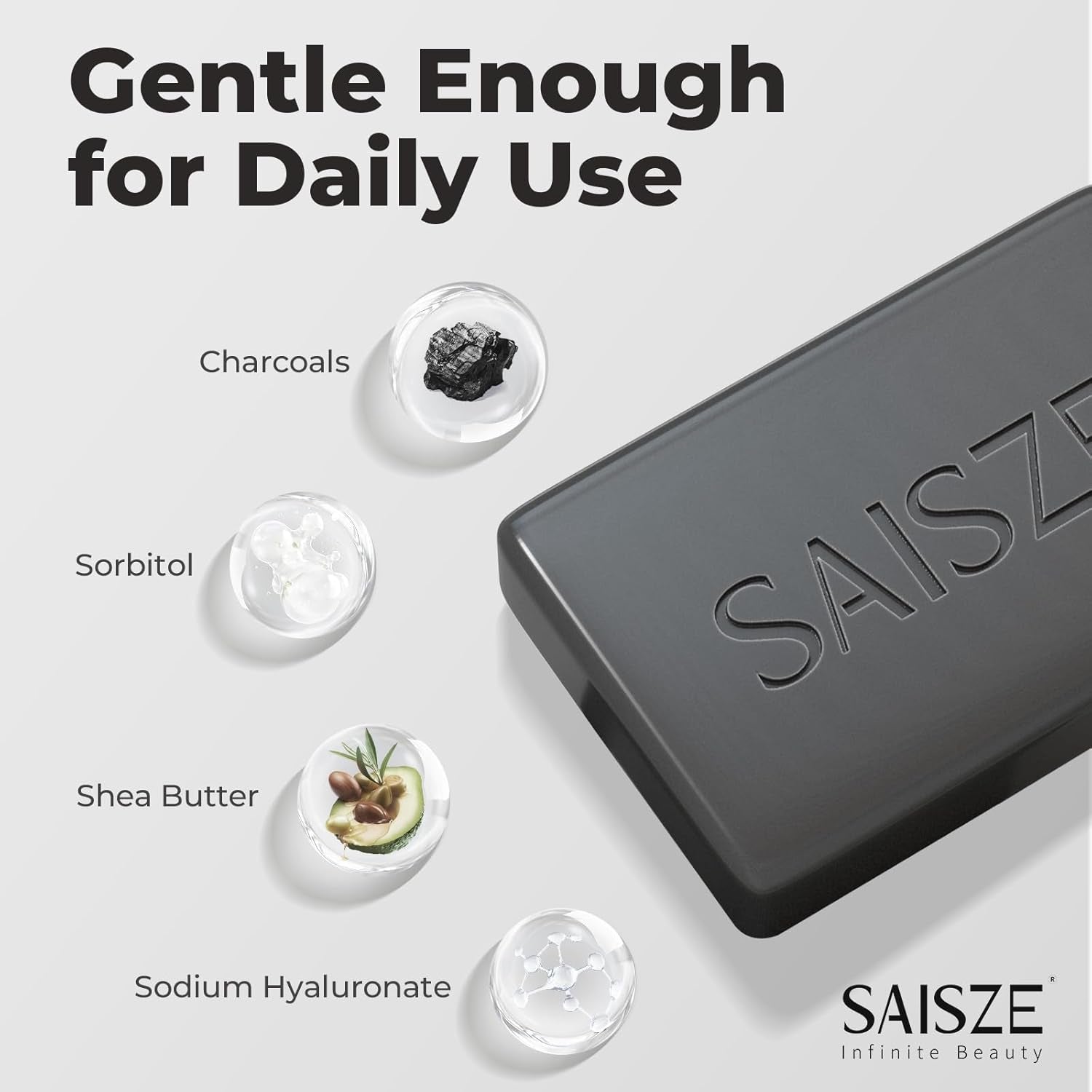 Activated Charcoal Soap Bar for Acne and Oil Skin, Natural Black Soap for Face and Body Paraben and Sulfate-Free, 8 Ounce