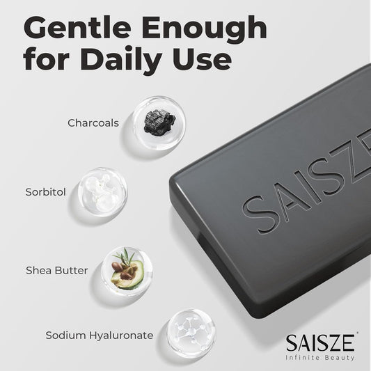 Activated Charcoal Soap Bar for Acne and Oil Skin, Natural Black Soap for Face and Body Paraben and Sulfate-Free, 8 Ounce
