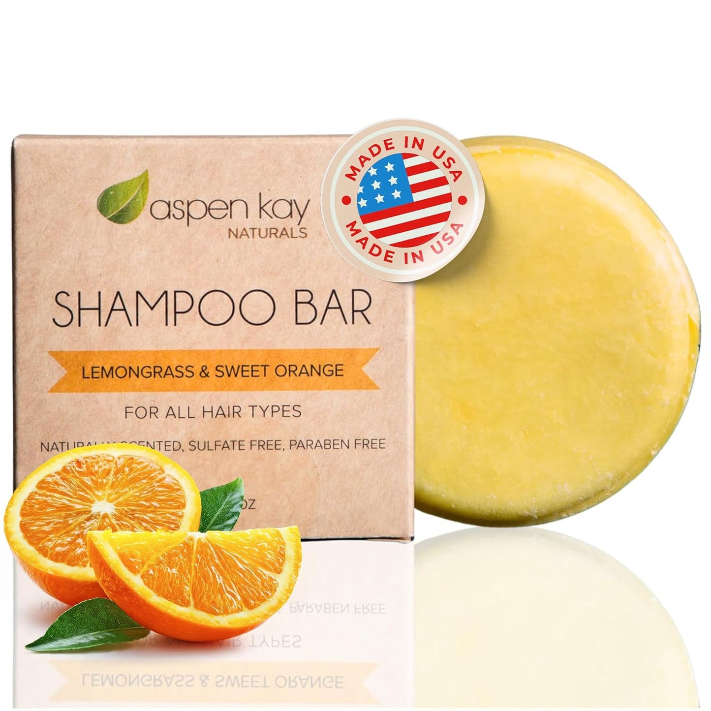 Moroccan Argan Oil Shampoo Bar, Organic, Vegan, Volumizing Shampoo for Curly or Straight Hair. Citrus Scent, Paraben & Sulfate Free, Made in USA - 3 Oz.