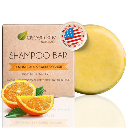 Moroccan Argan Oil Shampoo Bar, Organic, Vegan, Volumizing Shampoo for Curly or Straight Hair. Citrus Scent, Paraben & Sulfate Free, Made in USA - 3 Oz.