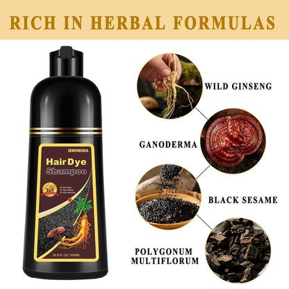Wine Red Hair Dye Shampoo 3 in 1, Long-Lasting & Natural Hair Color Shampoo, Herbal Ingredients Natural Shampoo Hair Dye Effect in Minutes, Gifts for Men Women 500Ml
