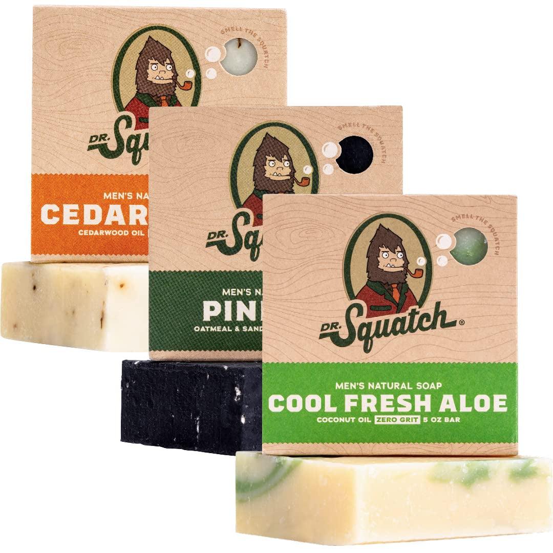 Natural Bar Soap for Men - Cold Process Soap with No Harsh Chemicals - Pine Tar, Cedar Citrus & Cool Fresh Aloe (5 Oz, 3-Pack)
