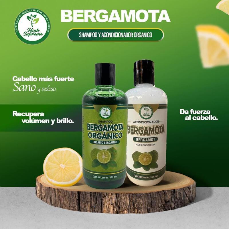 VIRAL Shampoo Organic Bergamot + Conditioner (16.9 Fl Oz) with Aloe Vera & Rosemary | SHAMPOO ORGÁNICO BERGAMOTA Con Sábila & Romero + Acondicionador - 500 Ml - Biotina