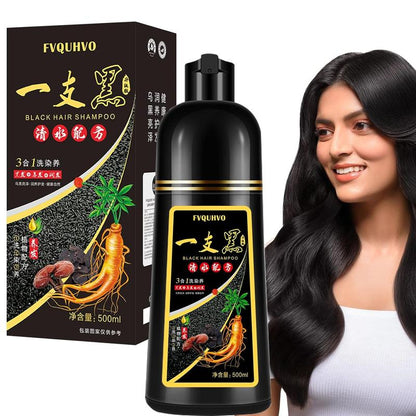 Unisex 500Ml Hair Dye Shampoo for Men & Women, 3 in 1 Hair Dye Shampoo, Natural Hair Color+100% Gray Hair Coverage in Minutes, Hair Color for Home Salon Use 17.6 Fl Oz