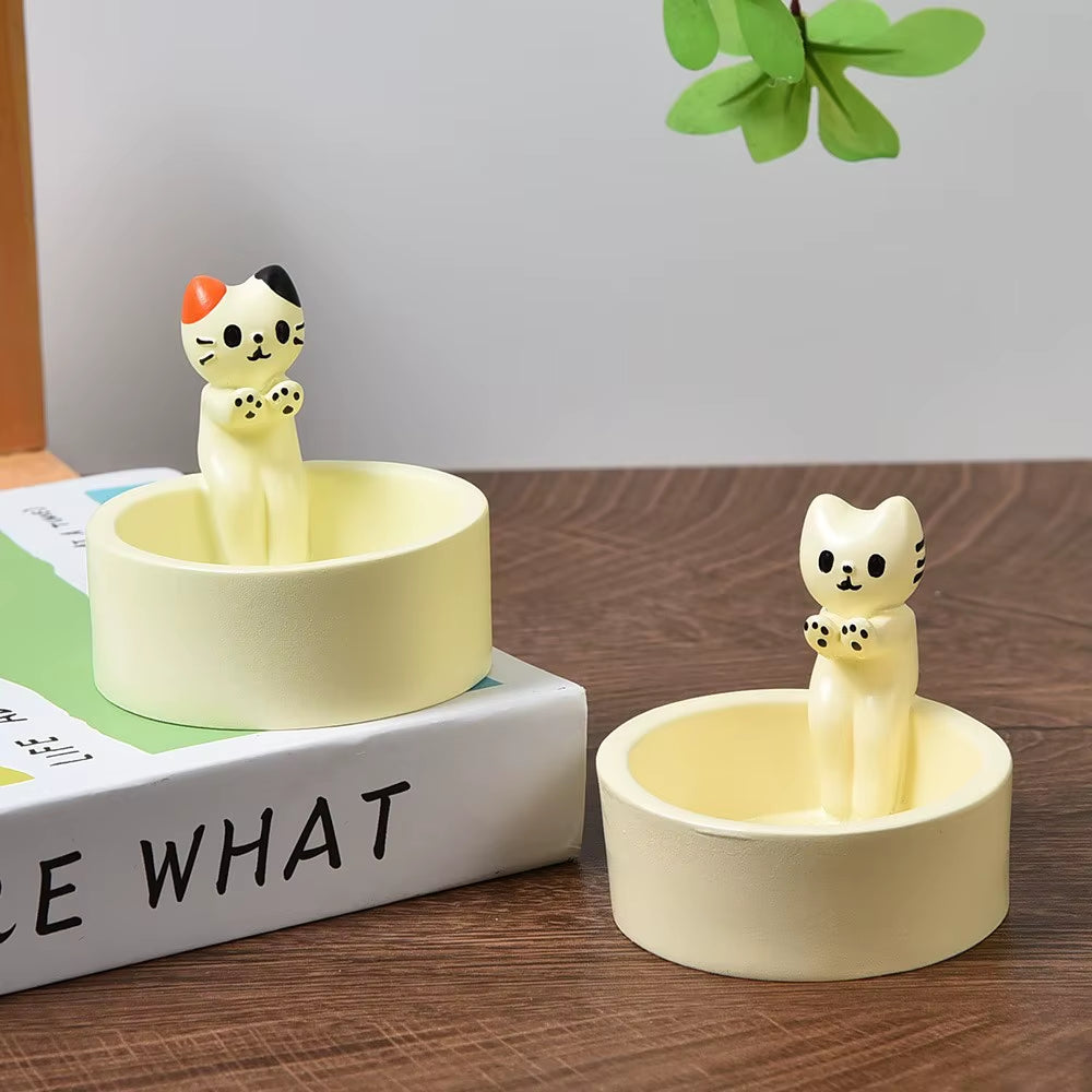 Cartoon Cat Candle Holder Cat Tea Light Candle Holder Office Home Desktop Decorative Ornaments Cute Candlestick