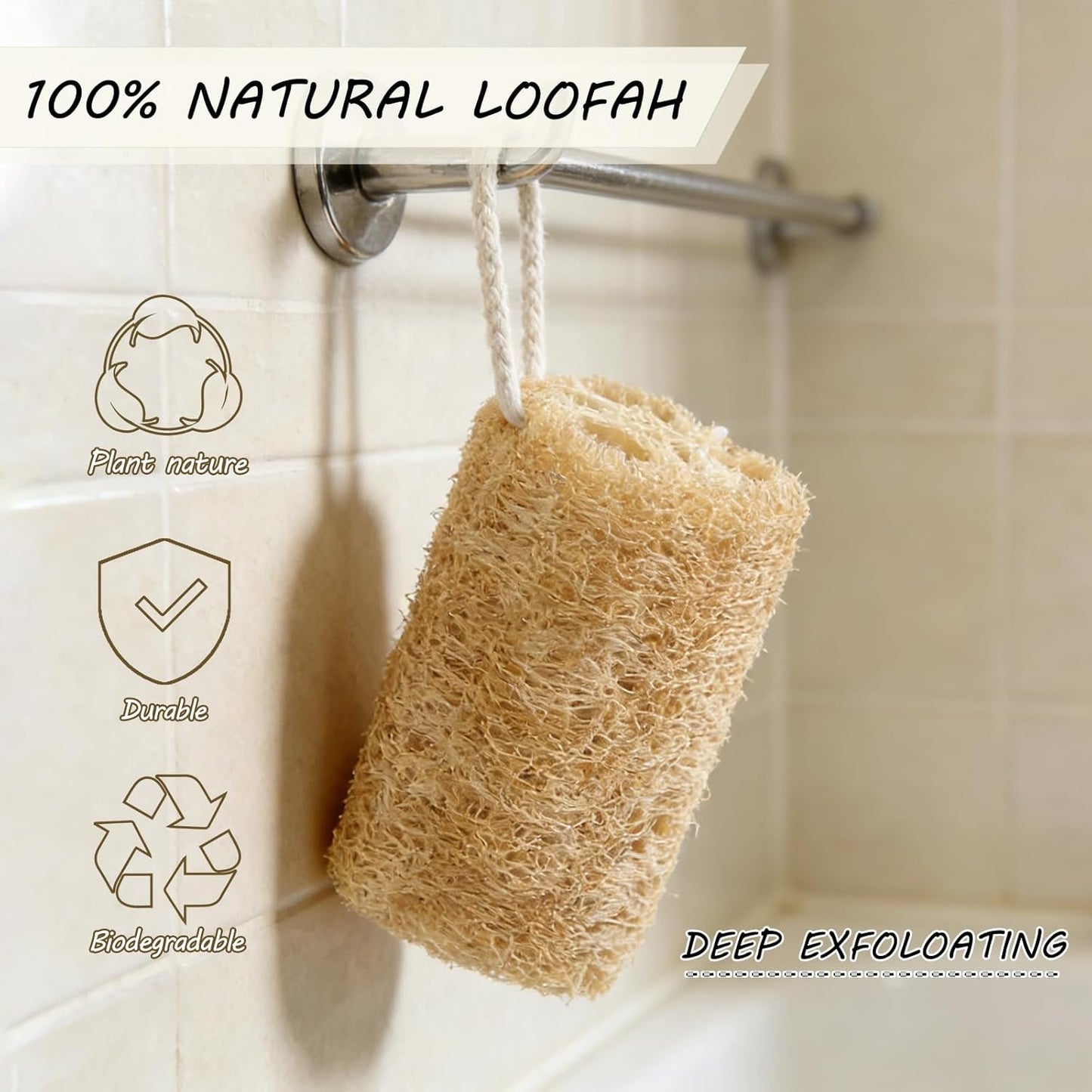 Organic Natural Loofah Sponges 4.7'' Luffa Spa,Pack of 4 Exfoliating & Smooth Skin Bath Shower Loofas Loofa for Women and Men Body Scrubber