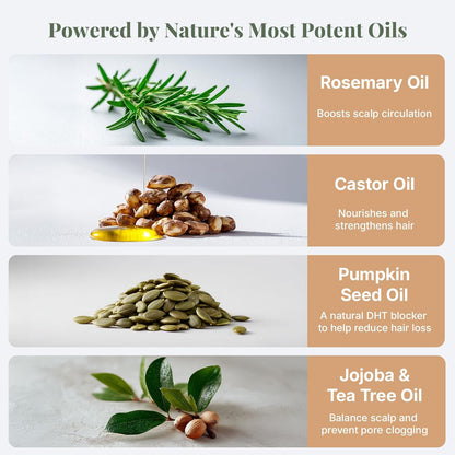Transform Your Hair with ÉLIX USDA Organic Rosemary Oil - Nourishing Thickening Formula for Hair Growth with Castor & Pumpkin Seed - Perfect for Thinning Hair, Made in the USA - 4Oz