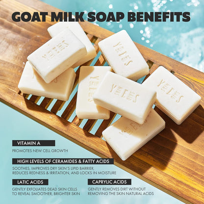Goat Milk Soap Bar - 8 Bars 4 Unique Scents | Crafted in Greece | All Natural, Organic, Goats Milk Soap - Nourishing, Ideal for Sensitive Skin - Perfect for Kids, Men, and Women