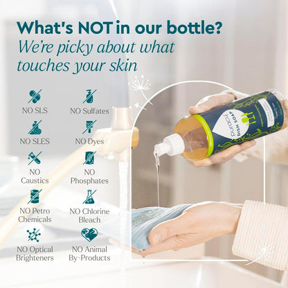 Natural Dish Soap Packs - Skin-Softening Plant-Based Dishwashing Soap, Non-Toxic Dish Soap, Organic Liquid Dishwashing Detergent Soap (Organic Lemongrass, 16 Fl Oz, 3 Pack)