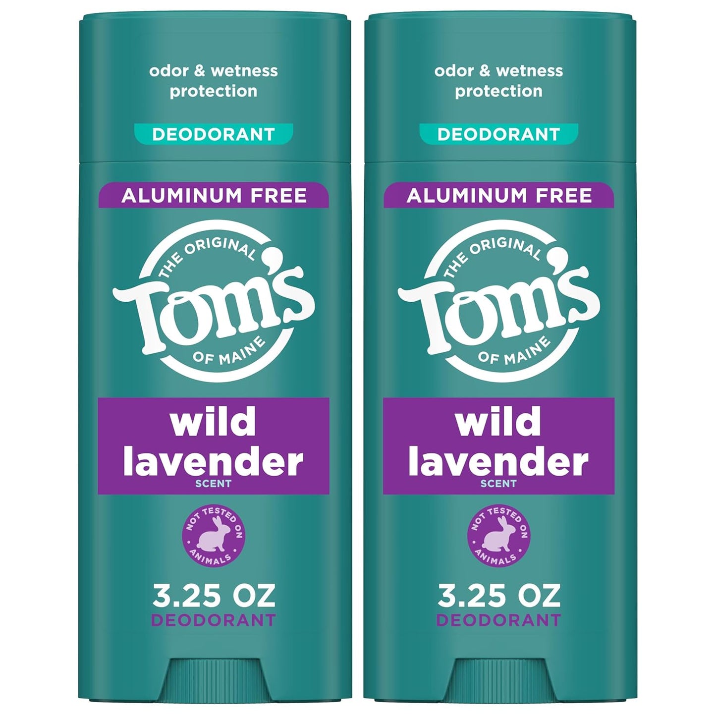 Tom’S of Maine Wild Lavender Natural Deodorant for Men and Women, Aluminum Free, No Artificial Fragrances, Dyes, or Preservatives, Baking Soda Free, 48-Hour Odor Protection, 3.25 Oz (2 Pack)