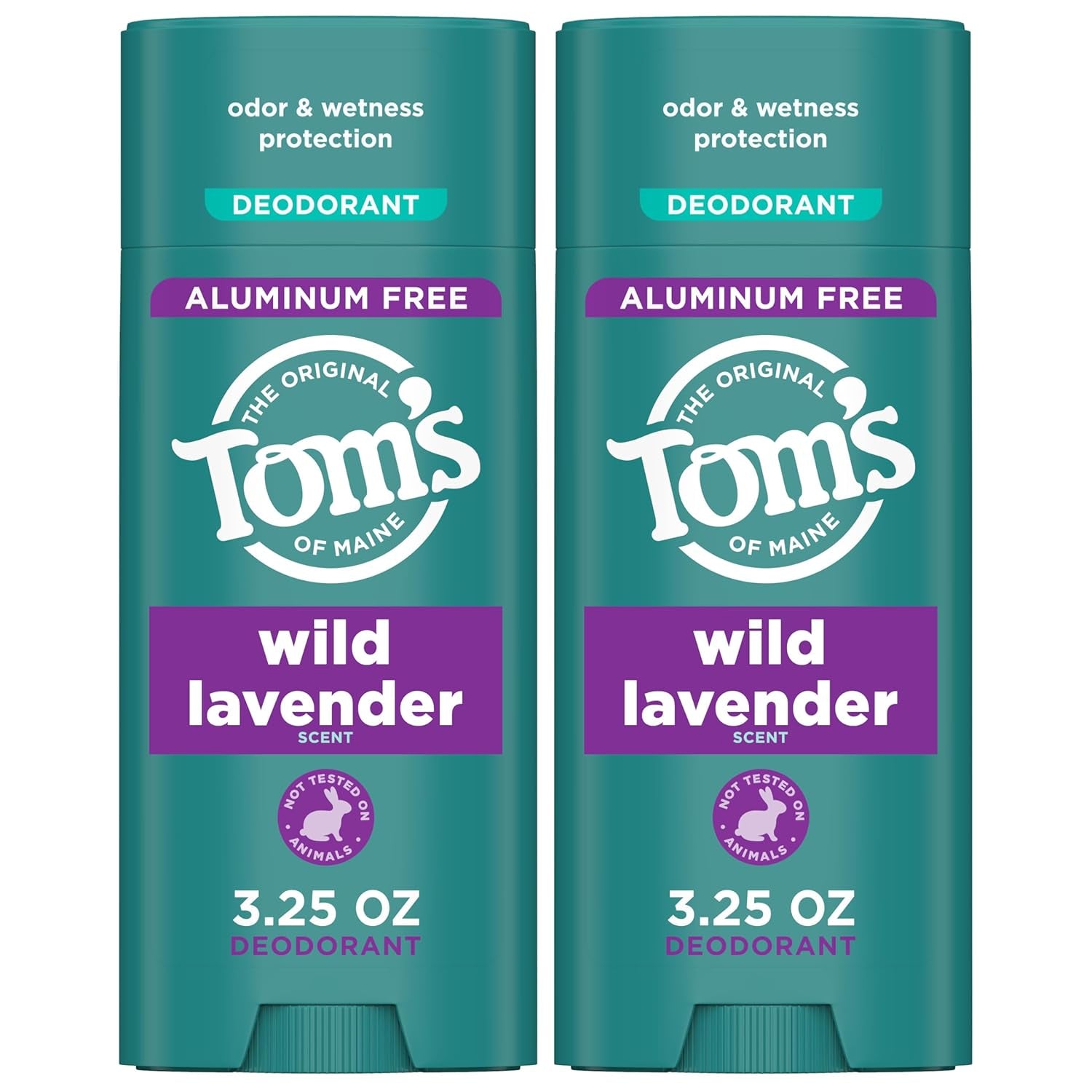 Tom’S of Maine Wild Lavender Natural Deodorant for Men and Women, Aluminum Free, No Artificial Fragrances, Dyes, or Preservatives, Baking Soda Free, 48-Hour Odor Protection, 3.25 Oz (2 Pack)