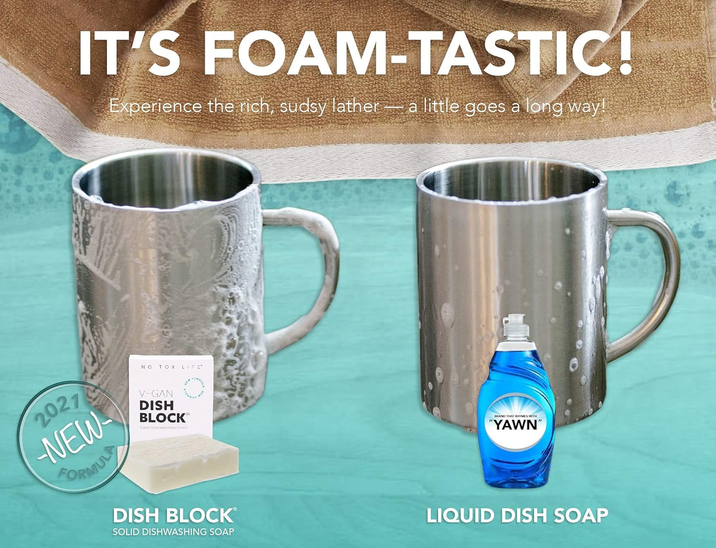 DISH BLOCK - Free of Dyes and Fragrance - Zero Waste Dish Soap