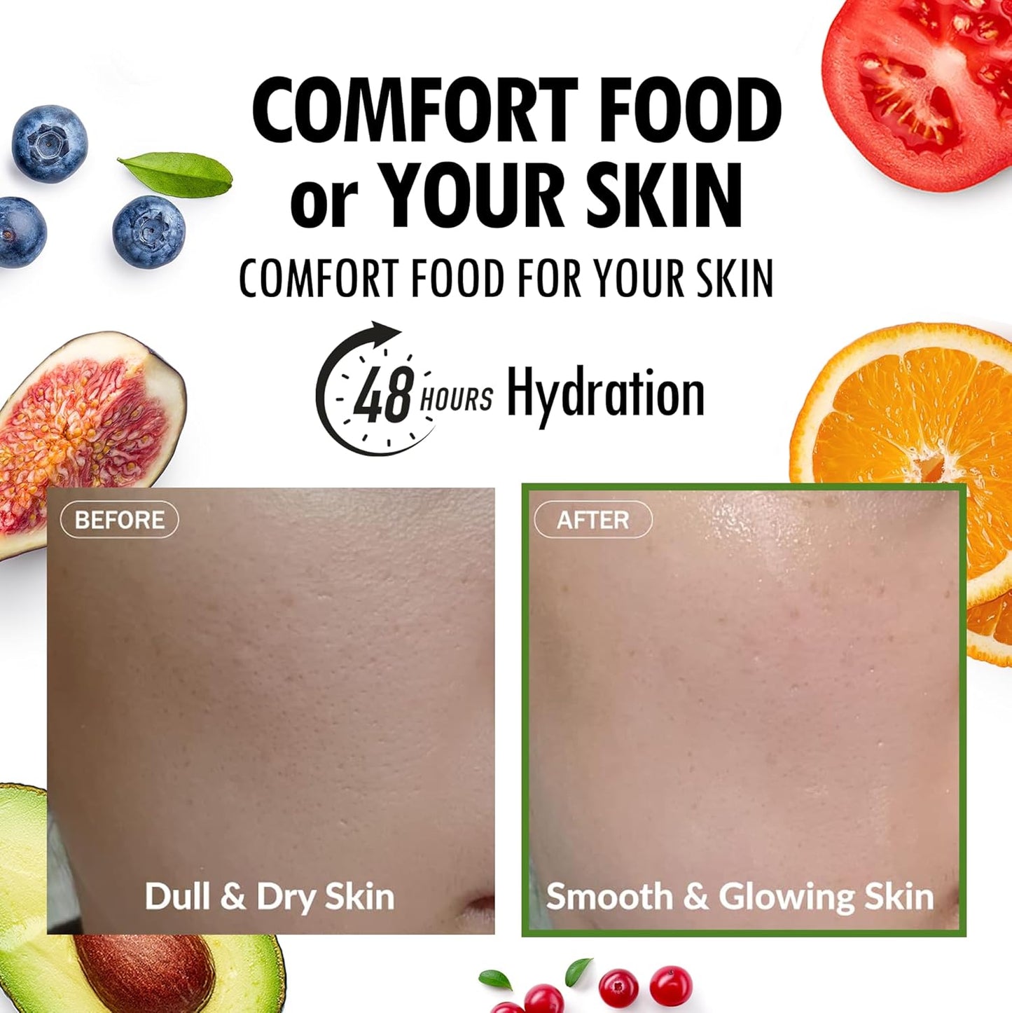 Organic Face Mask, 12 Pcs - Hydrating, Moisturizing, Brightening, Soothing, Cruelty-Free