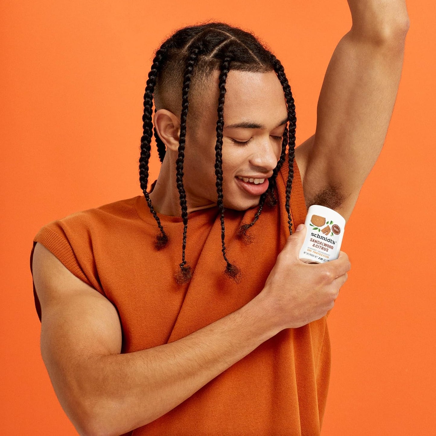 Aluminum-Free Vegan Deodorant Sandalwood & Citrus 2 Count for Women and Men, with 24 Hour Odor Protection, Natural Ingredients, Cruelty-Free, 2.65 Oz