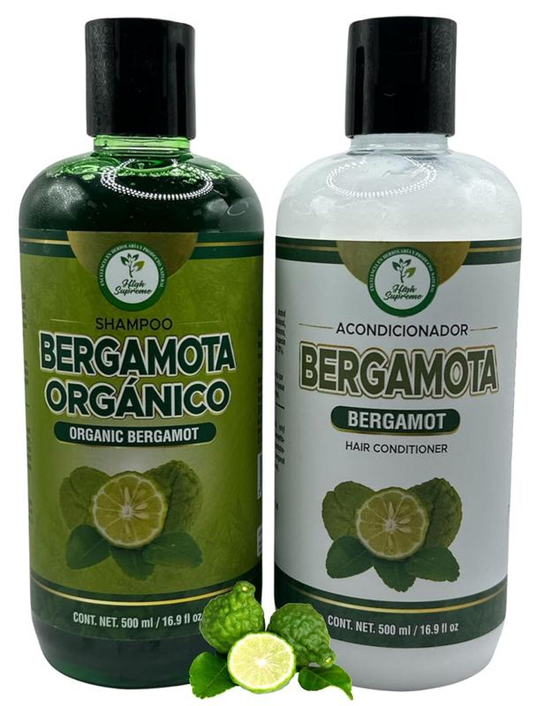 VIRAL Shampoo Organic Bergamot + Conditioner (16.9 Fl Oz) with Aloe Vera & Rosemary | SHAMPOO ORGÁNICO BERGAMOTA Con Sábila & Romero + Acondicionador - 500 Ml - Biotina