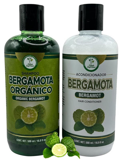 VIRAL Shampoo Organic Bergamot + Conditioner (16.9 Fl Oz) with Aloe Vera & Rosemary | SHAMPOO ORGÁNICO BERGAMOTA Con Sábila & Romero + Acondicionador - 500 Ml - Biotina