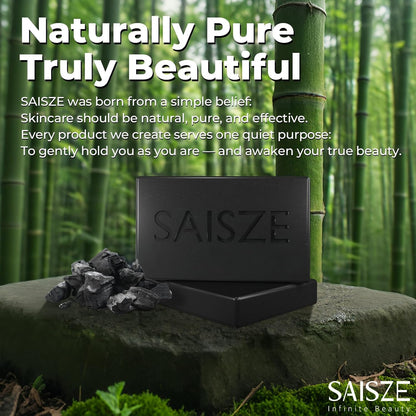 Activated Charcoal Soap Bar for Acne and Oil Skin, Natural Black Soap for Face and Body Paraben and Sulfate-Free, 8 Ounce