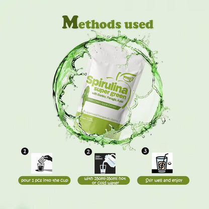 【Weekit7】Delicious Fruity Spirulina Juice Powder Dietary Healthcare Organic Food Supplement Healthy Body Beauty Drink Vitamin Natural Fiber Edible Fitness Apple Female Super High Version