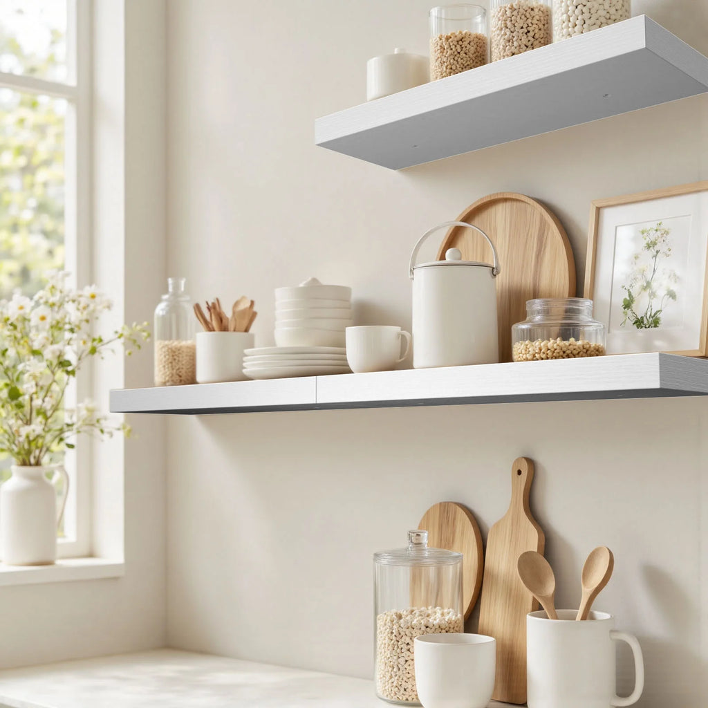 3 Sets Wall Mounted Floating Shelves，Storage Shelves, Perfect for Bedroom, Bathroom, Living Room and Kitchen Storage