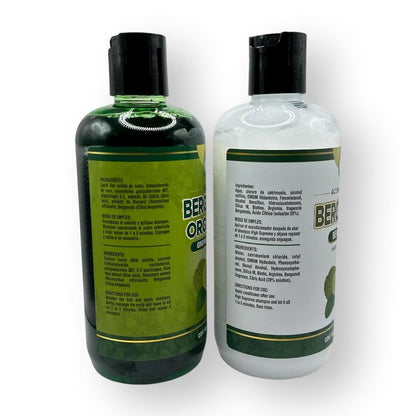 VIRAL Shampoo Organic Bergamot + Conditioner (16.9 Fl Oz) with Aloe Vera & Rosemary | SHAMPOO ORGÁNICO BERGAMOTA Con Sábila & Romero + Acondicionador - 500 Ml - Biotina