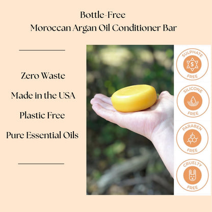 Conditioner Bar, Lemongrass, 2.3 Ounce. Made with Natural & Organic Ingredients, All Hair Types Including Frizzy Hair, Sulfate-Free, Cruelty-Free & Vegan