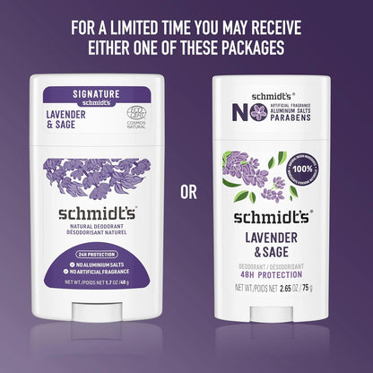 Aluminum-Free Vegan Deodorant Lavender & Sage with 24 Hour Odor Protection, for Women and Men, Natural Ingredients, Cruelty-Free, 2.65 Oz