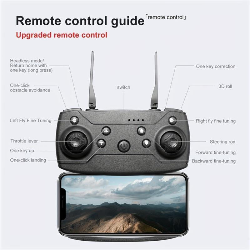 E99 Foldable Dual-Camera Drone, Wifi FPV Live, Altitude Hold, Headless Mode, Mini UAV, Obstacle Avoidance, 4K UHD, GPS, Long Flight, Laser Smart, Launch Pad Light Kit, Training Drone, Perfect Gift for Birthday, Valentine'S Day, Thanksgiving