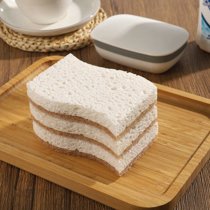 12 Pack Natural Kitchen Sponge, Biodegradable Compostable Cellulose and Coconut Scrubber Sponge, Eco-Friendly Scrub Sponges for Dishes, Bathtubs(Brown-White)