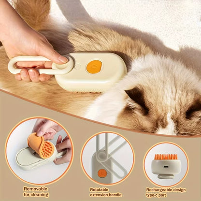 Cat Dog Pet Cleaning Massage Spray Comb, Pet Undercoat Hair Removal Slicker Brush for Dog and Cat Grooming Tool