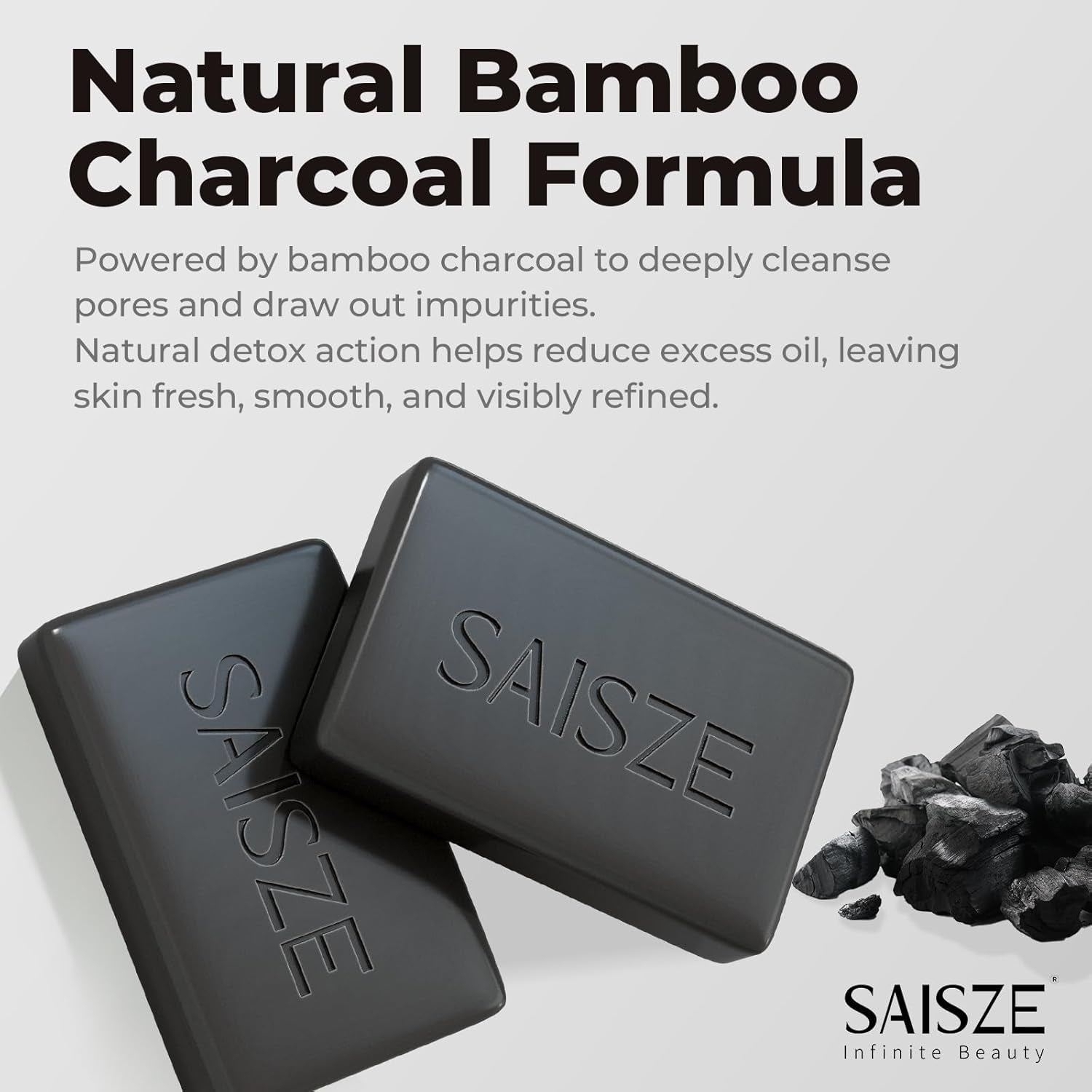 Activated Charcoal Soap Bar for Acne and Oil Skin, Natural Black Soap for Face and Body Paraben and Sulfate-Free, 8 Ounce