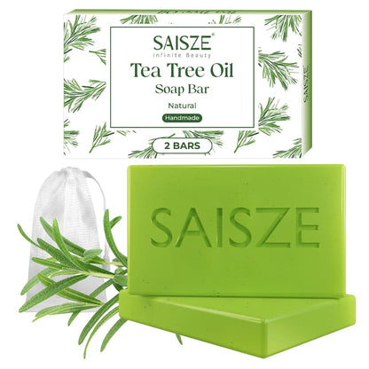 Tea Tree Soap, Handmade Soap Bar for Face and Body, Cold Process, Soothing Hydrating Body Wash for Clear Healthy Skin 8 Ounce