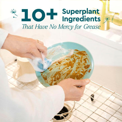 Natural Dish Soap Packs - Skin-Softening Plant-Based Dishwashing Soap, Non-Toxic Dish Soap, Organic Liquid Dishwashing Detergent Soap (Organic Lemongrass, 16 Fl Oz, 3 Pack)