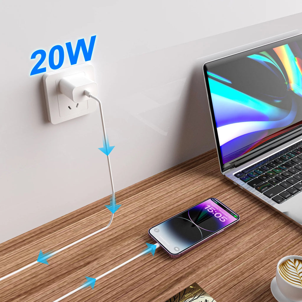 2Pack 20W Type C Charger Block with 6Ft USB C to L Cable, PD Fast Charger Compatible with Iphone, Ipad, Ipod