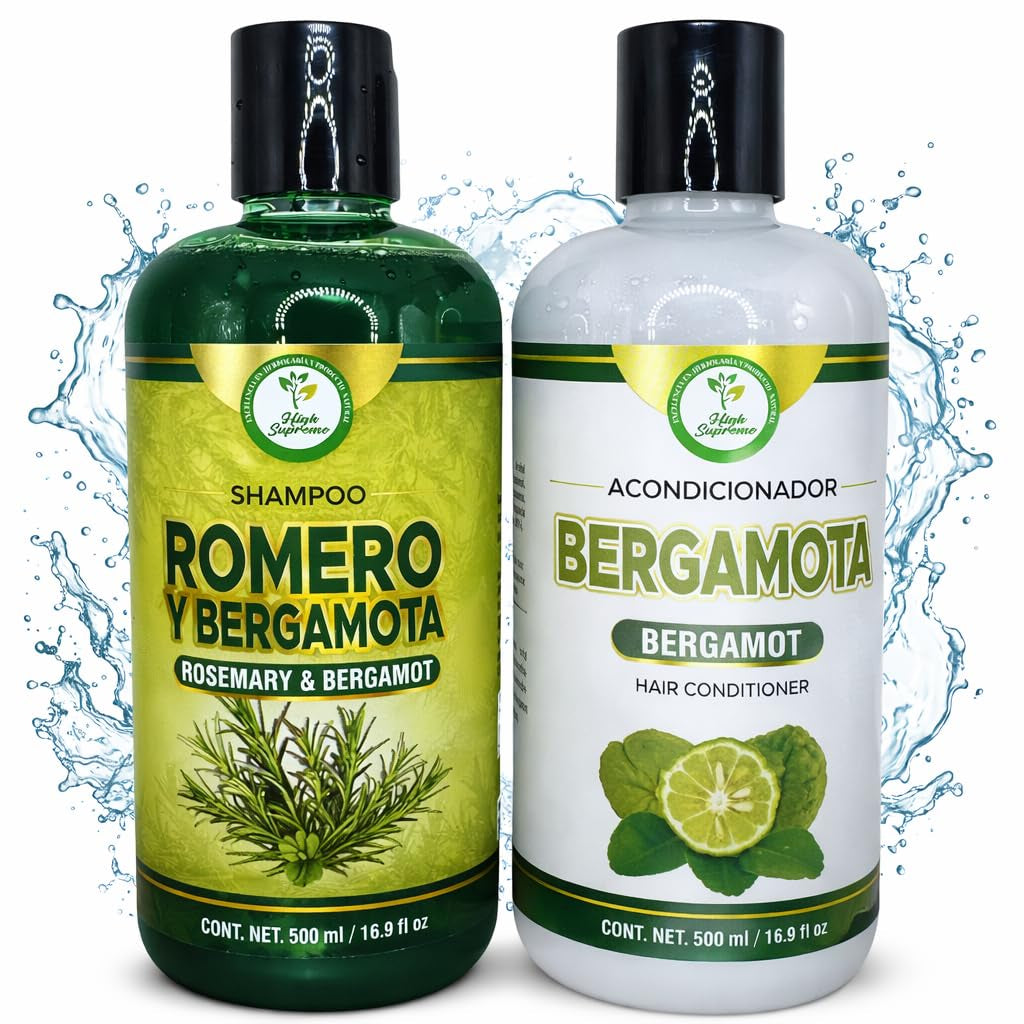 Romero & Bergamota (Rosemary & Bergamot)Shampoo and Conditioner Set–16.9 Fl Oz Each (500Ml) – Botanical Hair Care Duo – Hydrates, Enhances Shine & Softness – Daily Use – Sulfate-Free – by
