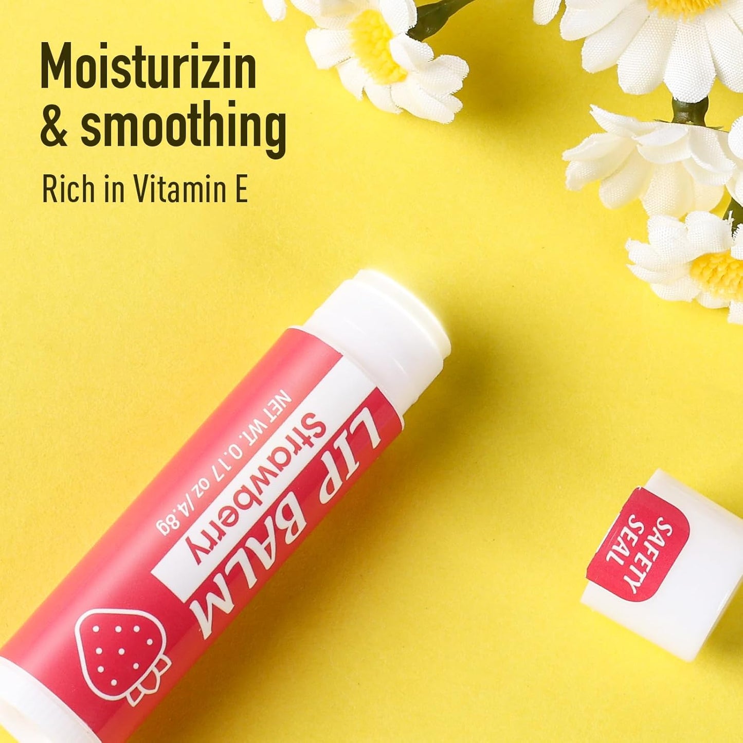 32 Pack Lip Balm, Natural Lip Balm Bulk with Vitamin E and Coconut Oil, Moisturizing Lip Balms for Dry Cracked Lips, Lip Balms for Valentines Gifts Stocking Stuffers - 8 Flavors