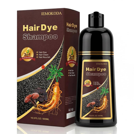 Wine Red Hair Dye Shampoo 3 in 1, Long-Lasting & Natural Hair Color Shampoo, Herbal Ingredients Natural Shampoo Hair Dye Effect in Minutes, Gifts for Men Women 500Ml